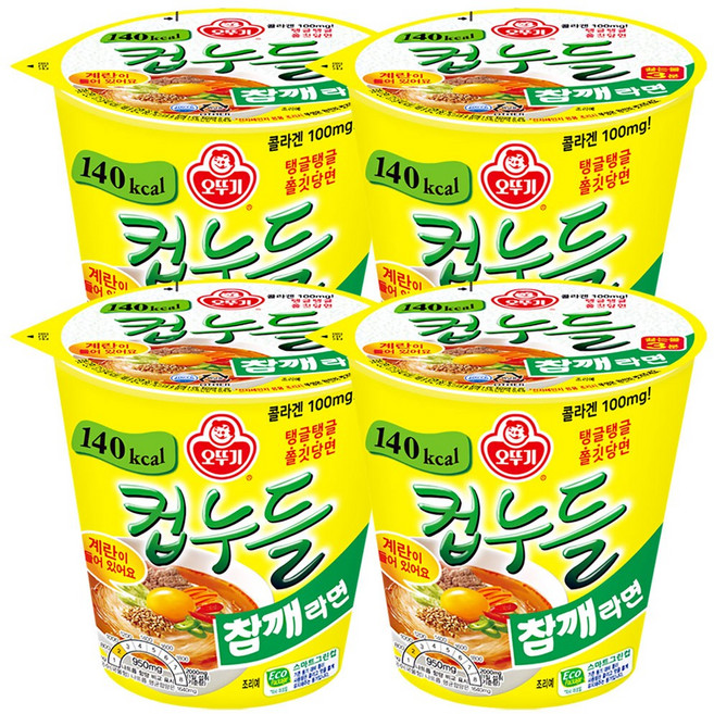 오뚜기 컵누들 참깨라면 컵 37.5g, 4개