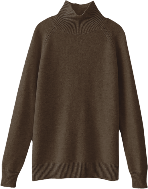 하바우 여성 니트 루즈핏 베이직 비스코스 니트티 반목티 목폴라