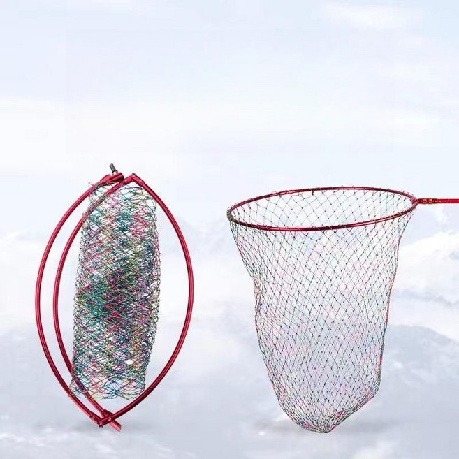 티타늄 합금 뜰채 프레임 접이식 바다 합금 후레임 뜰채망 낚시 초경량 그물 원형, D. 50cm 12mm