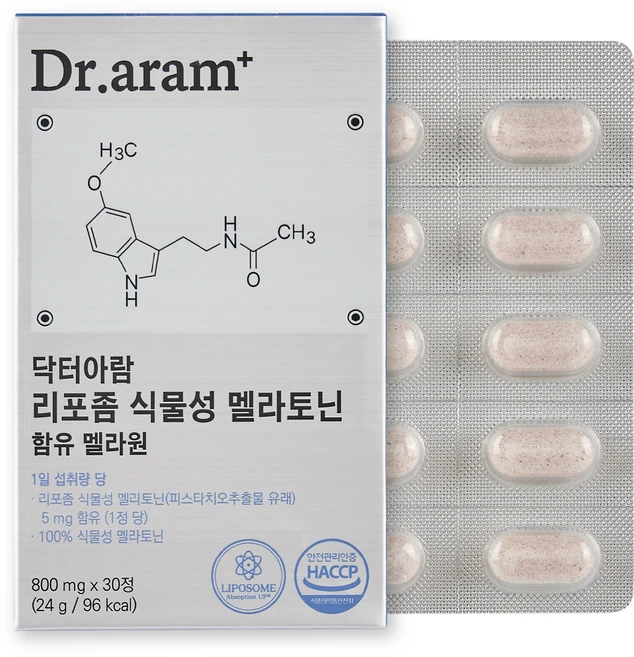 닥터아람 리포좀 식물성 멜라토닌 5mg 함유 멜라원, 1개, 30정 - 쿠팡