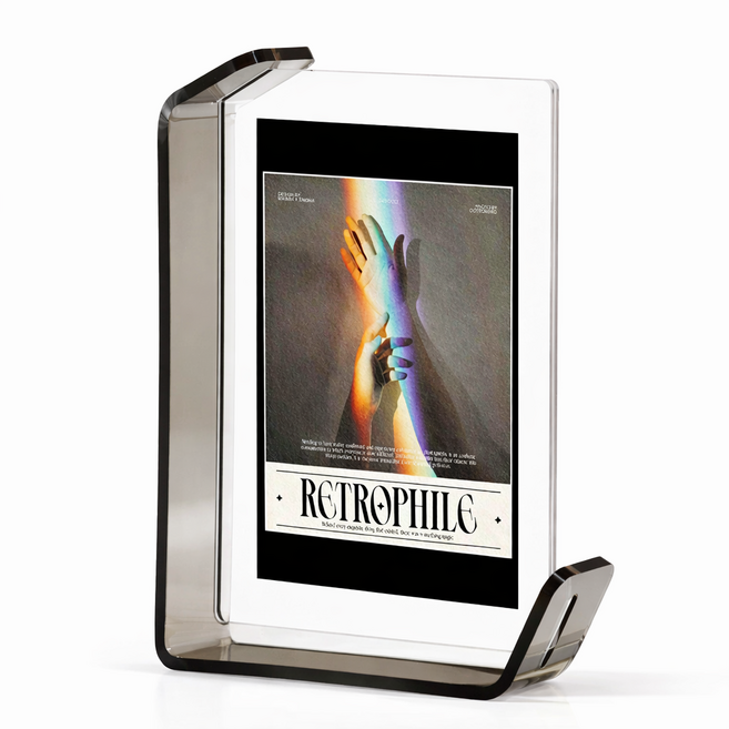 마벨인홈 언발란스 고급 아크릴 프레임 L형 스탠드 액자, 1개, 블랙