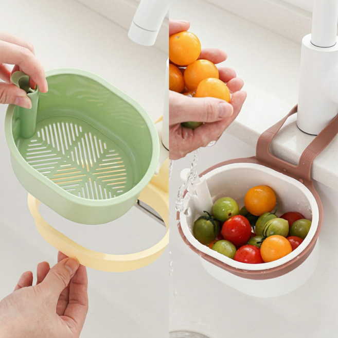 픽티브 원터치 음식물 다용도 거름망, 그린, 1개