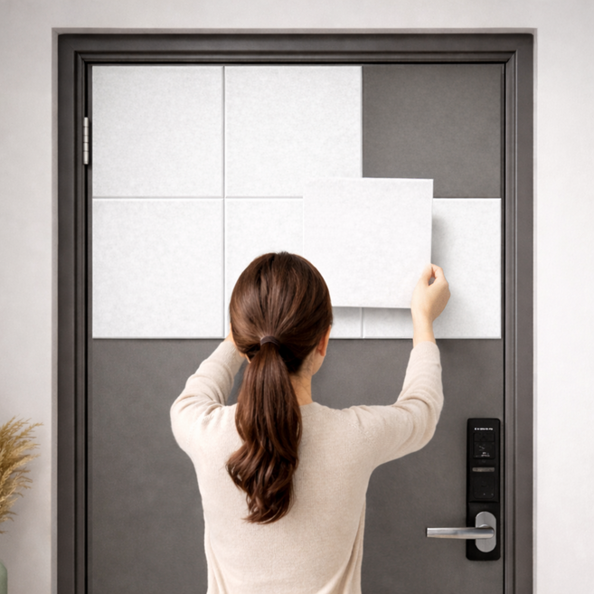 아보하 현관문 방음재 접착 흡음재, 12개, 화이트