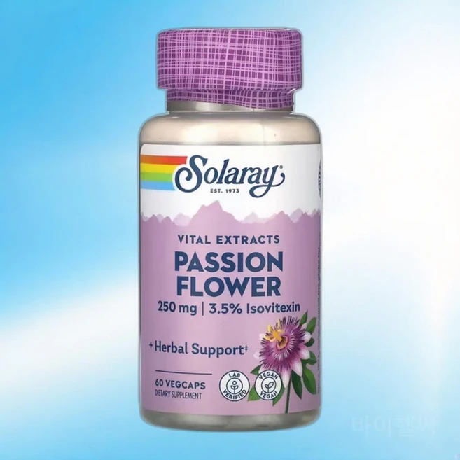 솔라레이 바이탈 추출물 시계꽃 250mg 60 베지캡슐, 1개, 60정 - 쿠팡