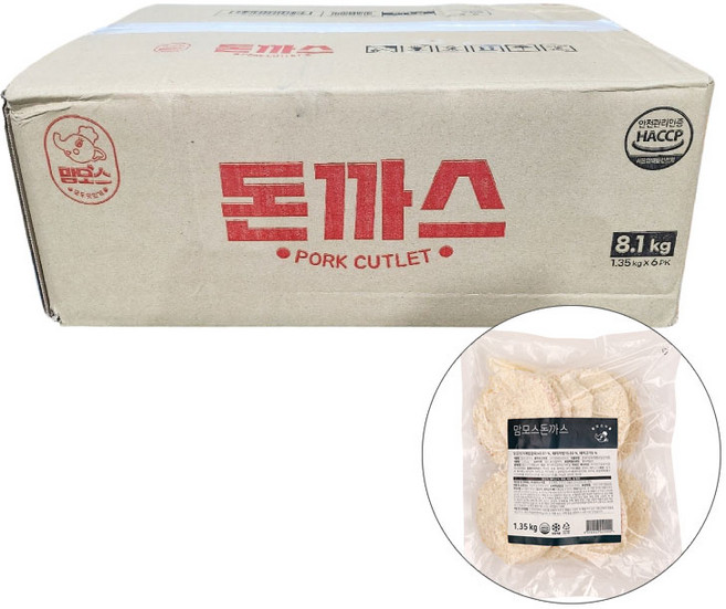 맘모스돈까스 1.35KG㈜맘모스식품 BOX(6), 6개, 1.35kg
