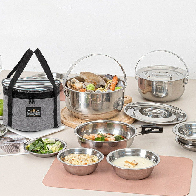 모리필드 인덕션 겸용 캠핑용 코펠 세트 18p, 1개, 혼합색상