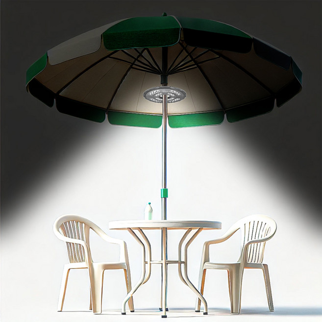 HK sell 충전식 써클등 행사 천막 기둥 타프 폴대 파라솔 기둥용 전등, 블랙, 1개