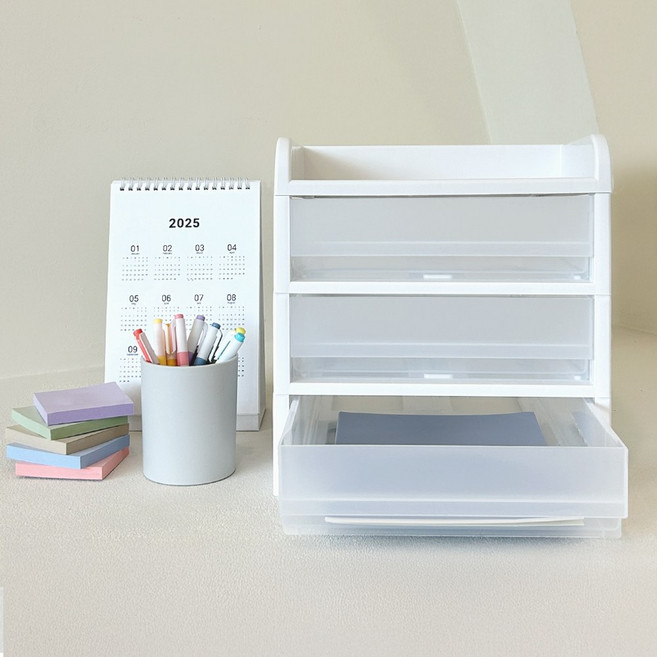 플라팜 서류정리함 A4 미니서랍장 사무용품, 반투명, 1개