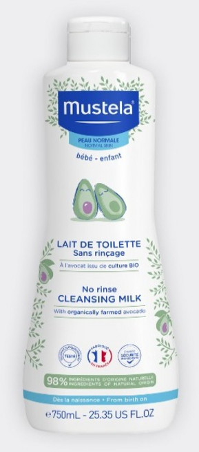 MUSTELA 프랑스 정품 무스텔라 베베 헹굼이 필요 없는 아보카도 클렌징 밀크 750ml, 1개