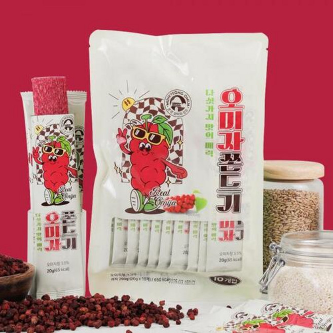 문경피크팜 프리미엄 오미자 자일로스 쫀드기 200g 4개