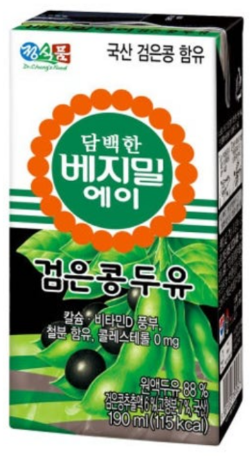 베지밀 검은콩 A 담백한맛 190ml x 24팩, 24개