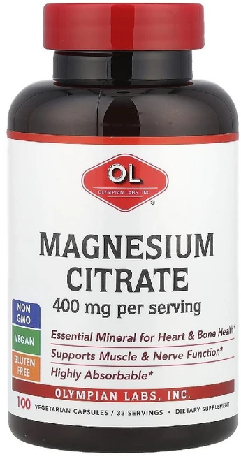 올림피안랩스 마그네슘 시트레이트 Magnesium Citrate 400mg 캡슐 100정, 1개 - 쿠팡