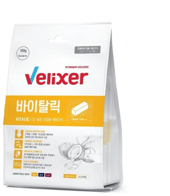 강아지 반려견 반려동물 간 심장 신장 질환 처방 간식 벨릭서 바이탈릭, 벨릭서 바이탈릭 간 심장 신장질환 처방간식 150g, 150g - 쿠팡