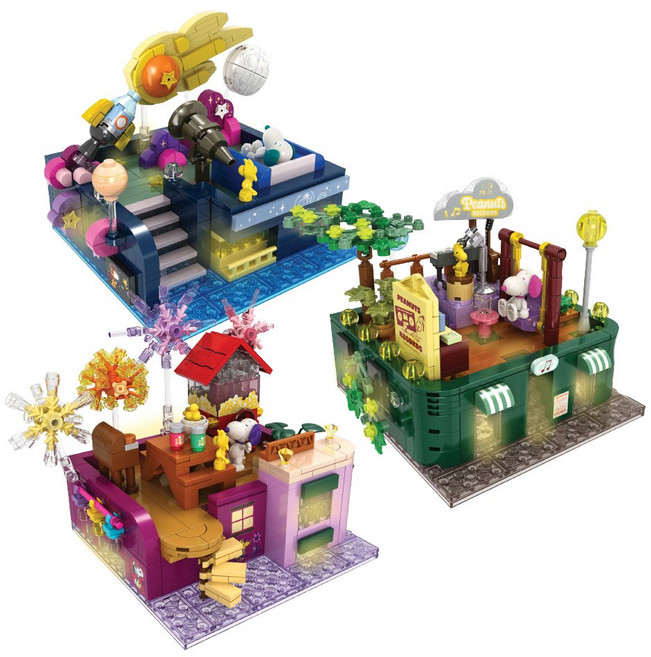 피너츠 스누피 빌딩 블록 루프탑 애프터 다크 시리즈, 불꽃놀이(4895), 1개
