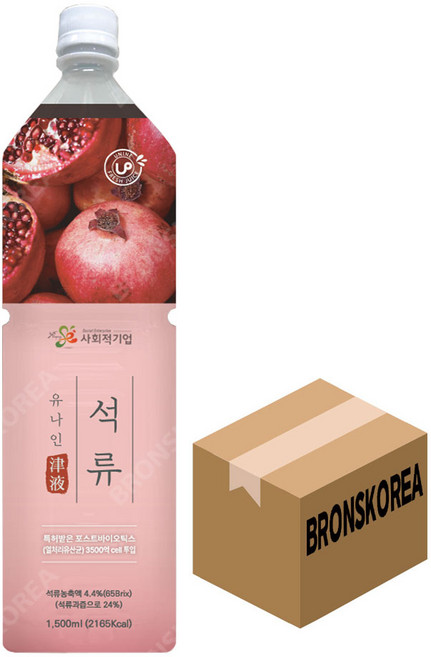 유나인베이스 석류 1.5L X 8개 과일원액 희석음료