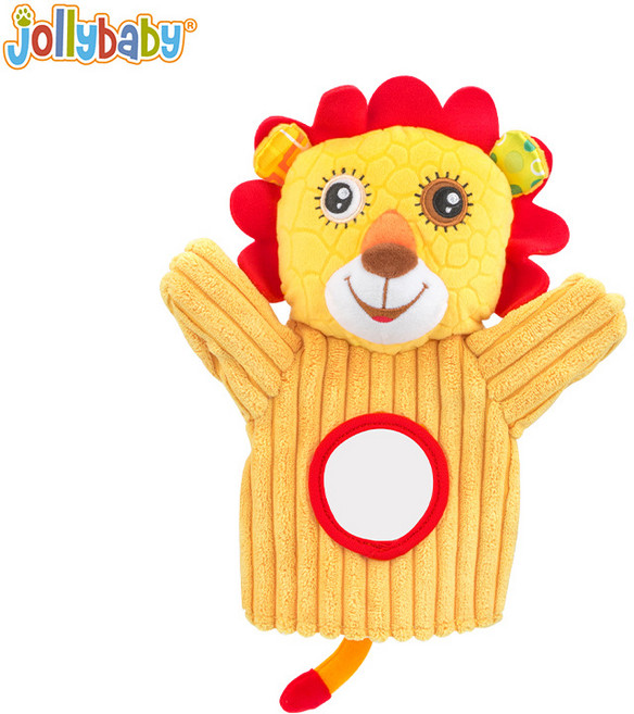 Jollybaby 獅子手偶 安撫玩具 寶寶互動玩偶, 1個