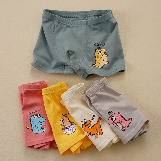 베이비공룡 5매 남아 드로즈 사각 아동 키즈 어린이 팬티 세트