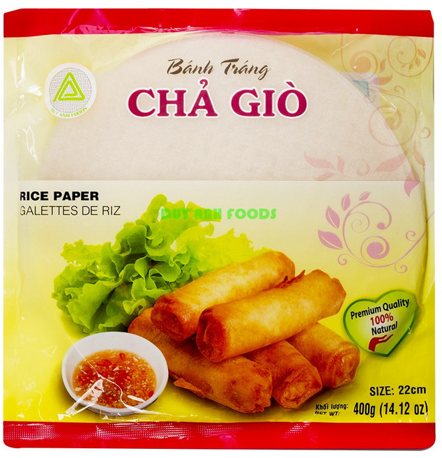 嚴選SHOP 越南 BANH TRANG 春捲薄餅皮 CHA GIO 400克/包 春捲皮, 1個, DUY ANH春捲皮(紅包裝)