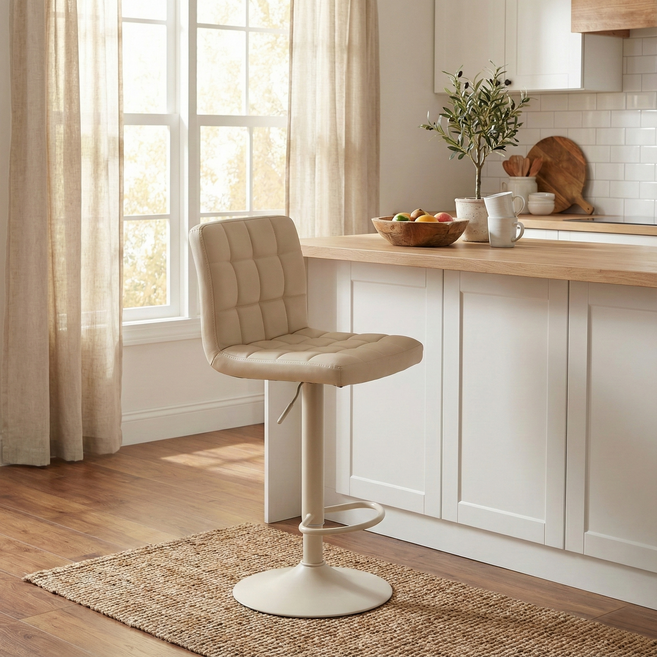 A138 파우더코팅 홈바의자/아일랜드식탁의자, 베이지