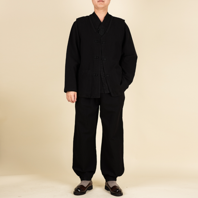 다오네우리옷남자-(명작) 본염 도비 3ps_검정생활한복(개량한복)