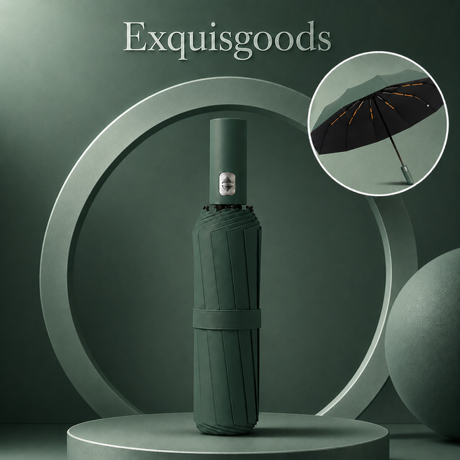 Exquisgoods 자동 우양산 24K 방풍 대형 우산 암막코팅 자외선차단 UV차단 접이식 우산