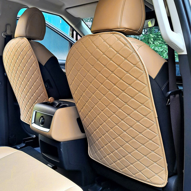 가온 퀼팅 가죽 킥매트 자동차 시트커버, 일반형, 웜그레이, 1개