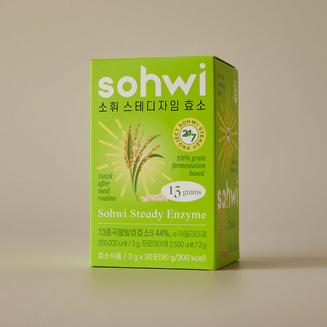 소휘 스테디자임 소화 효소 곡물 발효 임산부 무첨가 효소제, 90g, 1개