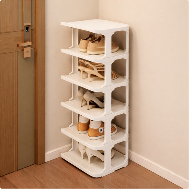 수납 신발 정리대 화이트 6단 1개
