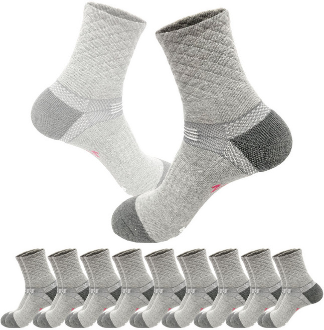 [홈쇼핑 매진] 브이존 기능성 등산양말 러닝 스포츠 골프 파크골프 아웃도어 이중쿠션, 1세트, 그레이