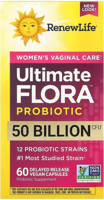 Renew Life Ultimate Flora™ 프로바이오틱 500억CFU 지연 방출 비건 캡슐 60정 Life (리뉴 라이프), Renew Life, Ultimate Flora™ 프로, 1개 - 쿠팡