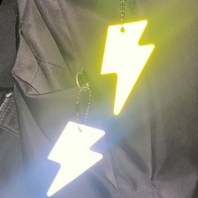 보냄 안전 반사 키링(번개) 5개입, 1개, 오렌지