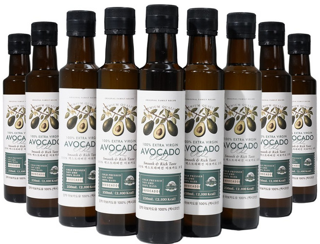 올리오리아 엑스트라버진 아보카도오일 멕시코 최고급 HASS품종 아보카도유 냉압착, 9개, 250ml
