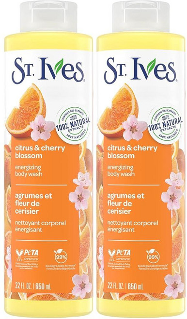 St. Ives 바디 워시 코코넛 워터 & 오키드 하이드레이팅 샤워 젤 2팩 추출물 623.7g(22온스), St. Ives 바디 워시, 코코넛 워터 & 오키드 하