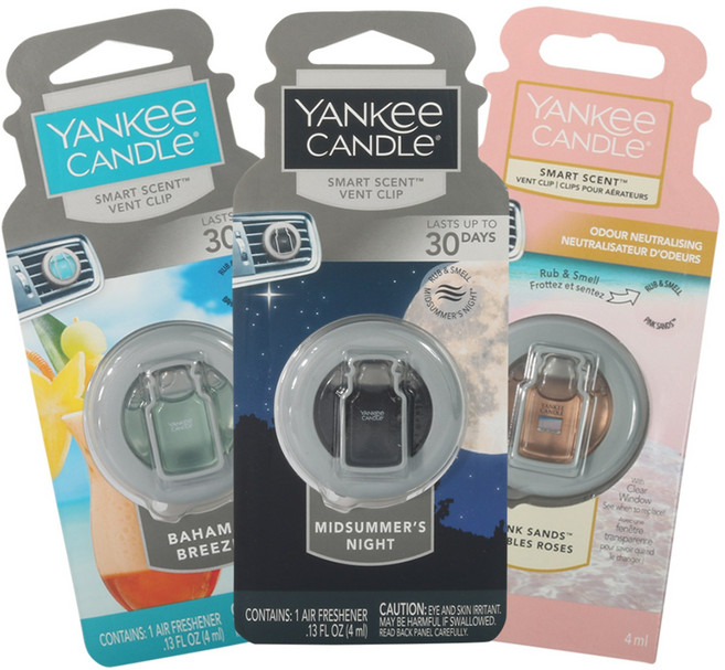 [KT알파쇼핑]1+1 양키캔들 스마트센트 벤트클립차량용방향제, 2개, 향:01 클린코튼2개