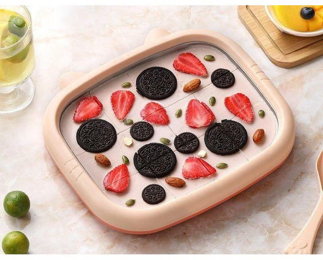 철판아이스크림메이커 아이스크림판 여름 간식제조기 스텐304 아이스크림만들기 어린이 여름방학, 1개, 8. 고양이 플레이트 (304스텐)