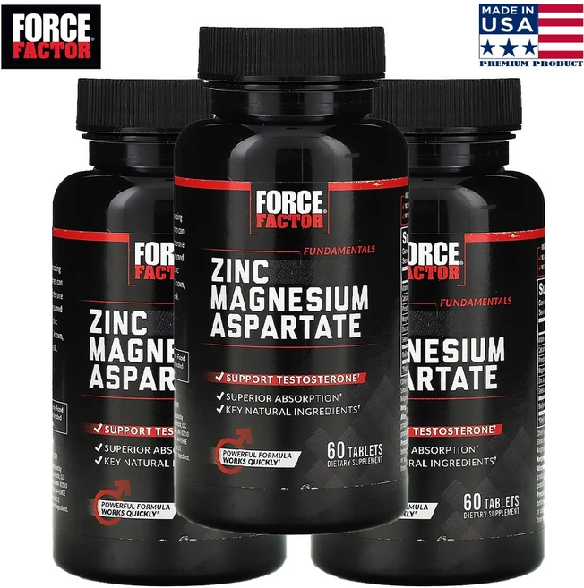 포스 팩터 미국산 인 아연 마그네슘 테스토스테론 60정 3병 3개월분 - 쿠팡