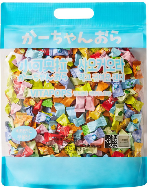 샤오커오라 비타팝스 무설탕 민트향 비타민C 캔디 12종 세트, 1kg, 1세트