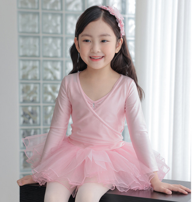 발레랑 국산 유아/주니어 베이직심플 발레가디건(핑크)