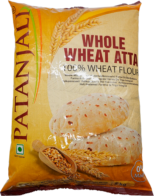 Patanjali Chakki Atta 파탄잘리 차끼 아따 통밀가루, 5kg, 1개
