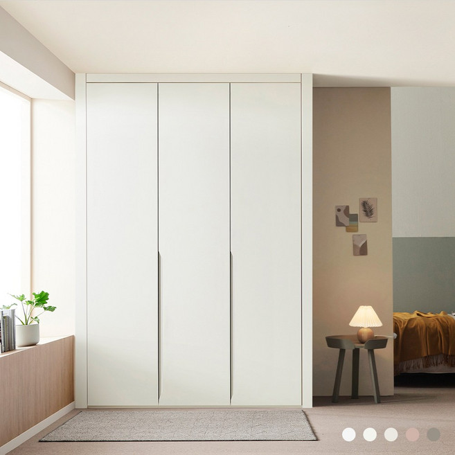 보루네오 히든하프 작은방 붙박이장 여닫이 220cm E0등급, 핑크