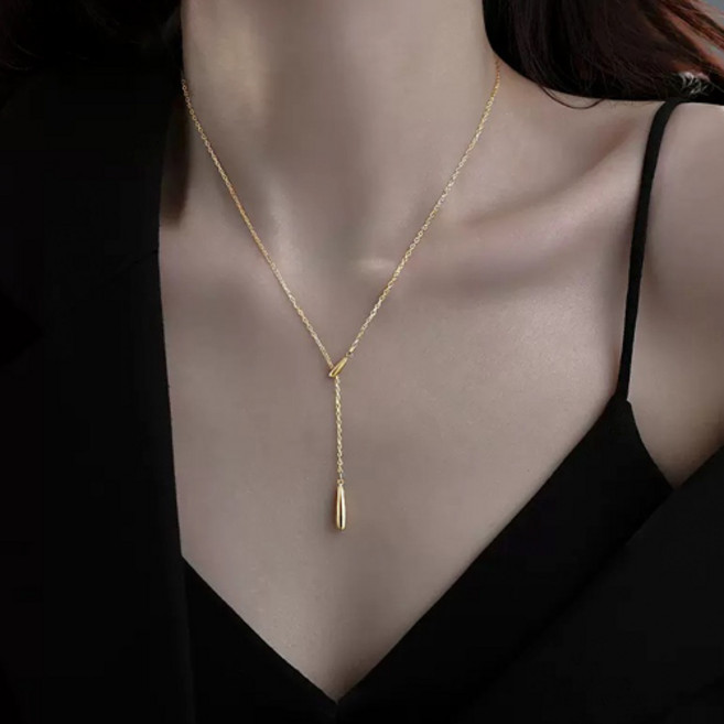 데일리 슬림 메탈볼 드롭 여성 패션 목걸이