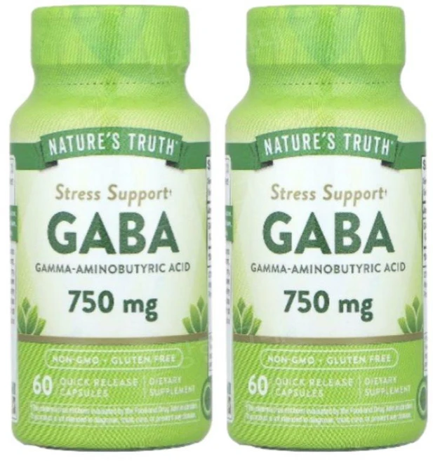 네이처스트루스 가바 GABA 750mg 60캡슐 2개 감마 아미노뷰티릭산, 60정 - 쿠팡