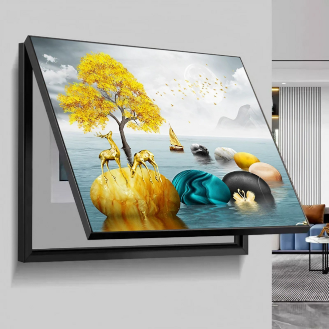 피라모니 인테리어 그림액자 두꺼비집 가리개, 1개, 순풍만리