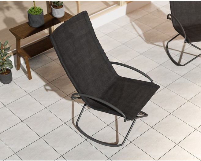 NURU 접이식 흔들의자 메쉬 안락의자 스윙체어, 1개, 블랙메쉬