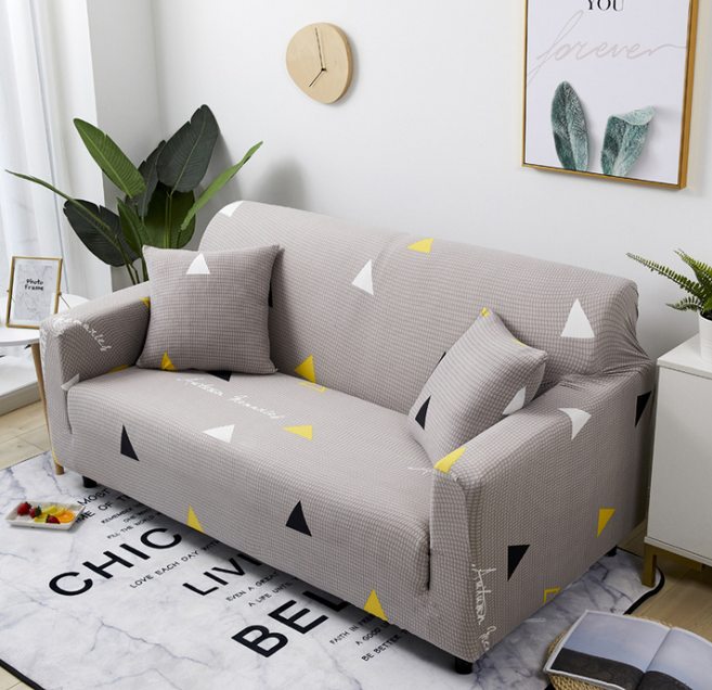 우아한클릭 여름 셀프 리폼 고탄력 천갈이 카우치 팔걸이없는 쇼파커버 +쿠션커버 증정, 베이직트라이앵글, 1개