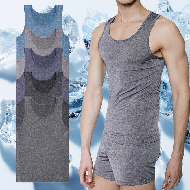 남성 쿨에어 레이온 인견 인팅 런닝 여름 남자언더웨어 5종 런닝 세트