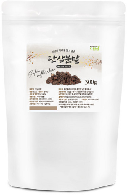 드랍쉽 단삼 분말(중국산) 300g 단삼 분마초 분말 가루 선식 건강 차 한방 약초 약재, 1개
