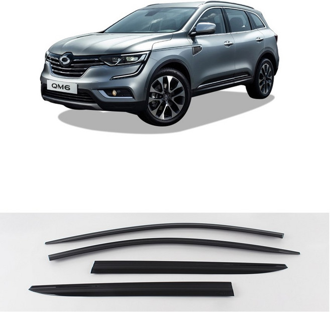 영샵 QM6 (2016년9월~) 스모그 크롬 바이져 빗물차단 썬바이져 4p, 스모그바이져