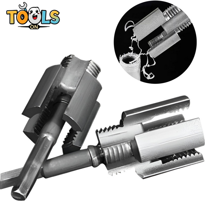 툴즈온 일체형 수도관 나사산 가공기 내외부 파이프 배관 나사 탭 오프너 탭핸들 핸드탭, 1개