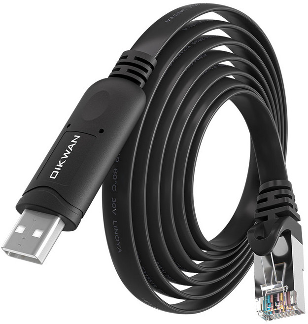 USB TO RJ45 콘솔케이블1.8m(정품FTDI FT232RL+ZT213 칩사용)모뎀/라우터/방화벽등 콘솔포트와 시리얼기반 시스코장비 연결케이블 (대량 주문제작 가능), 1.8m, 1개, USB TO RJ45/블랙